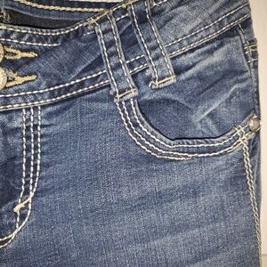 Wallflower Dark Blue Bootcut Jeans with Contrast Stitching